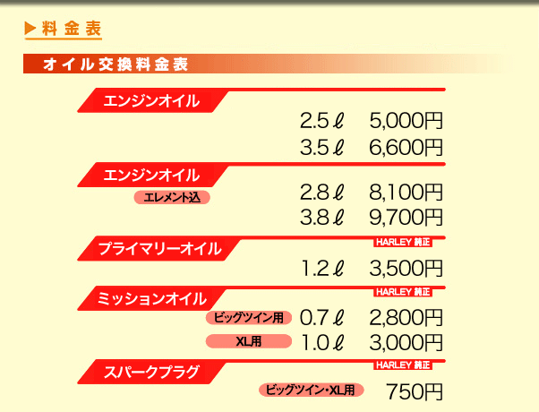 料金表